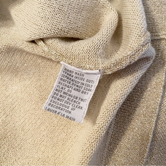 Marisa Christina Gold Metallic Mock Turtleneck Sweater -Large - Picture 5 of 8